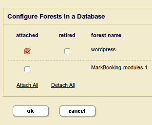 Assigning a forest to the database